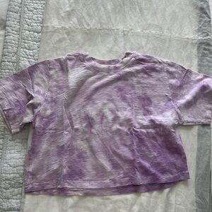 Wilfred Free cropped tie dye pink/purple t shirt size small